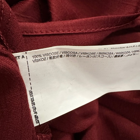 Mango burgundy satin blouse - Picture 7 of 7